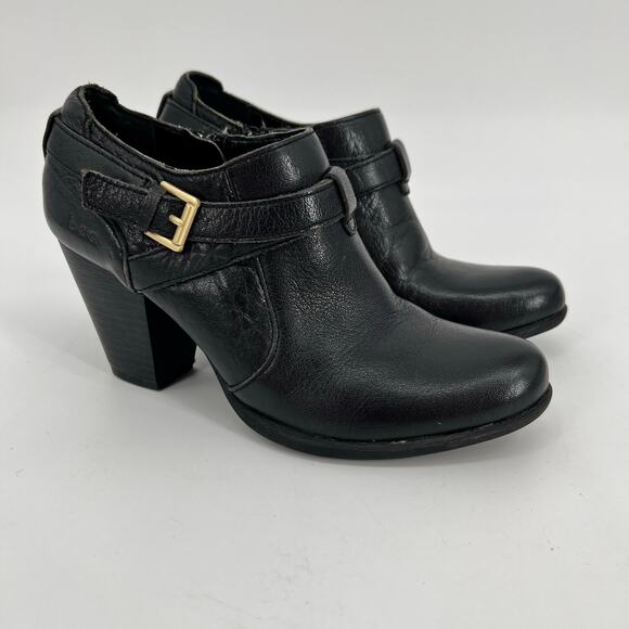 BOC Born Concept Ankle Bootie Womens 7M Black Leather Buckle Ankle Strap Pump - Picture 1 of 10